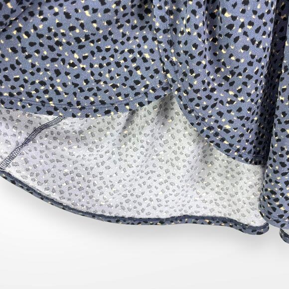 GILLI Blue Black Abstract Animal Print Surplice Wrap V-Neck Blouse 3X - Picture 7 of 10